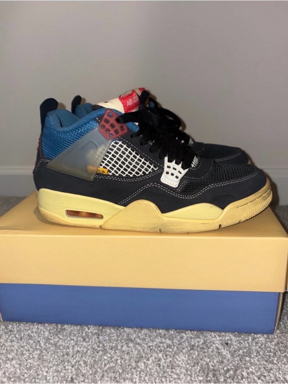 Union la x air Jordan 4  retro off noir